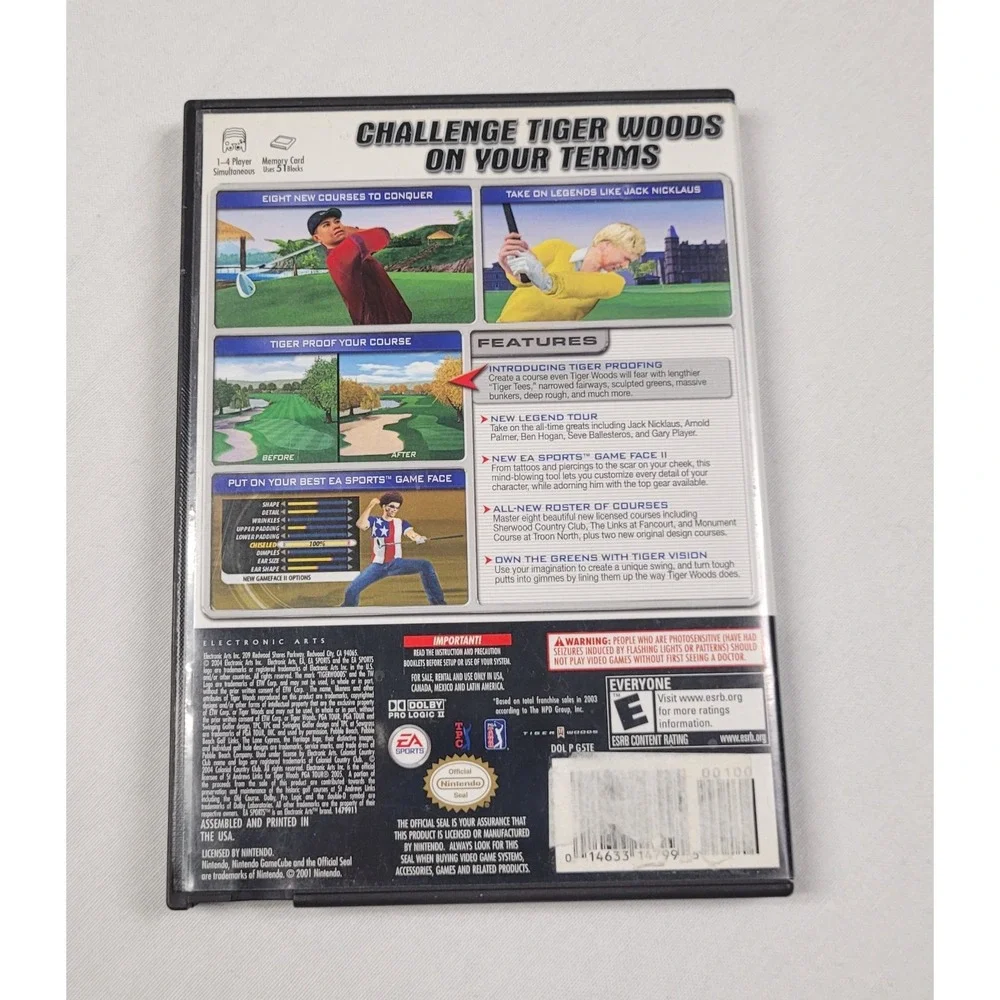 Tiger Woods PGA Tour 2005 (Nintendo GameCube, 2004) Video Game Tested No Manual